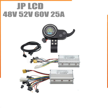 JP 48V 52V 60V 25A 50A Lithium Brushless DC Brushless Motor Controller LCD Blue Screen Instrument Accelerator Code Meter