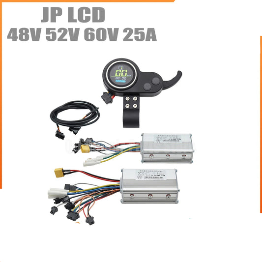 JP 48V 52V 60V 25A 50A Lithium Brushless DC Brushless Motor Controller LCD Blue Screen Instrument Accelerator Code Meter