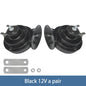 Modified Motorcycle 12V Snail Horn High-frequency Universal 300DB Horn Waterproof Car Electric Horn Black 12V pair