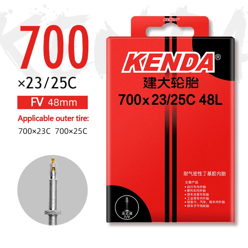 KENDA Bicycle Inner Tube 1PC 700C 23-25C 28-32C 35-43C Schrader Presta Butyl Rubber MTB Road Bike Tube Inner Tyre Bicycle Parts 700-23-25C-FV48L