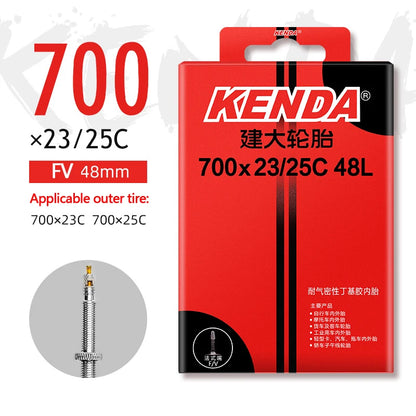 KENDA Bicycle Inner Tube 1PC 700C 23-25C 28-32C 35-43C Schrader Presta Butyl Rubber MTB Road Bike Tube Inner Tyre Bicycle Parts 700-23-25C-FV48L