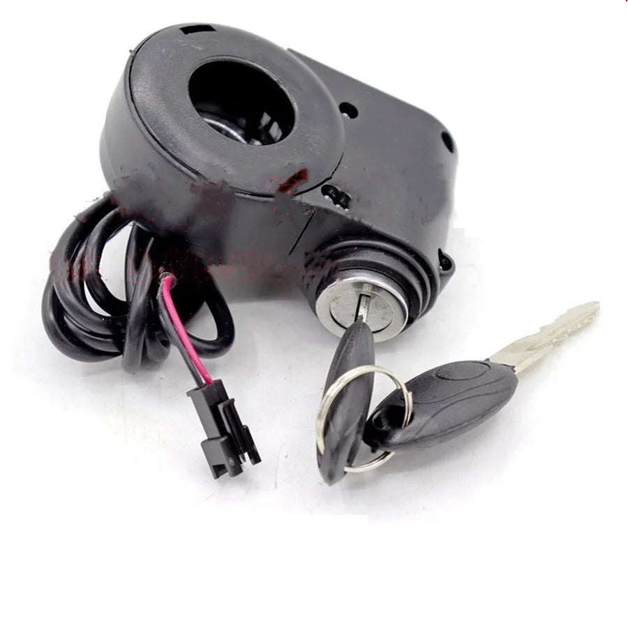 E-scooter Ignition Lock Without Voltage Display Starter Switch Locks Keys with SM Plug 2 Pin for KUGOO M4 PRO Electric Scooter