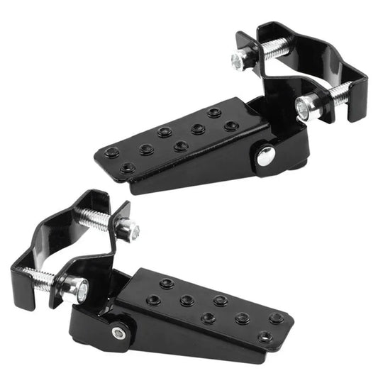 Bicycle Retro Fork Foot Step Peg Steel Foldable Chrome MTB Bike Motorcycle Universal Front Rear Pedals For 24-38mm Diameter