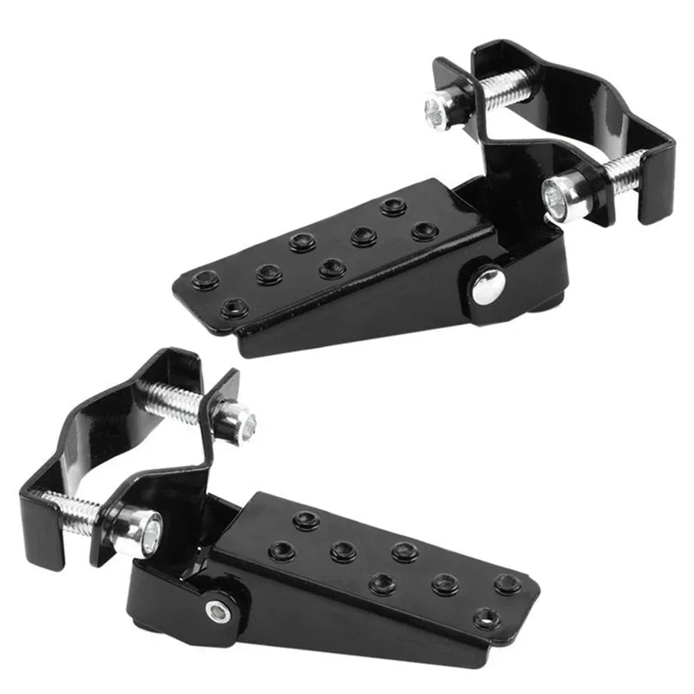 Bicycle Retro Fork Foot Step Peg Steel Foldable Chrome MTB Bike Motorcycle Universal Front Rear Pedals For 24-38mm Diameter