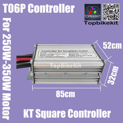 Ebike 250W 15A Motor Controller Sensorless T06P KT 24V 36V 250W Controller For 250W Electric hub Motor