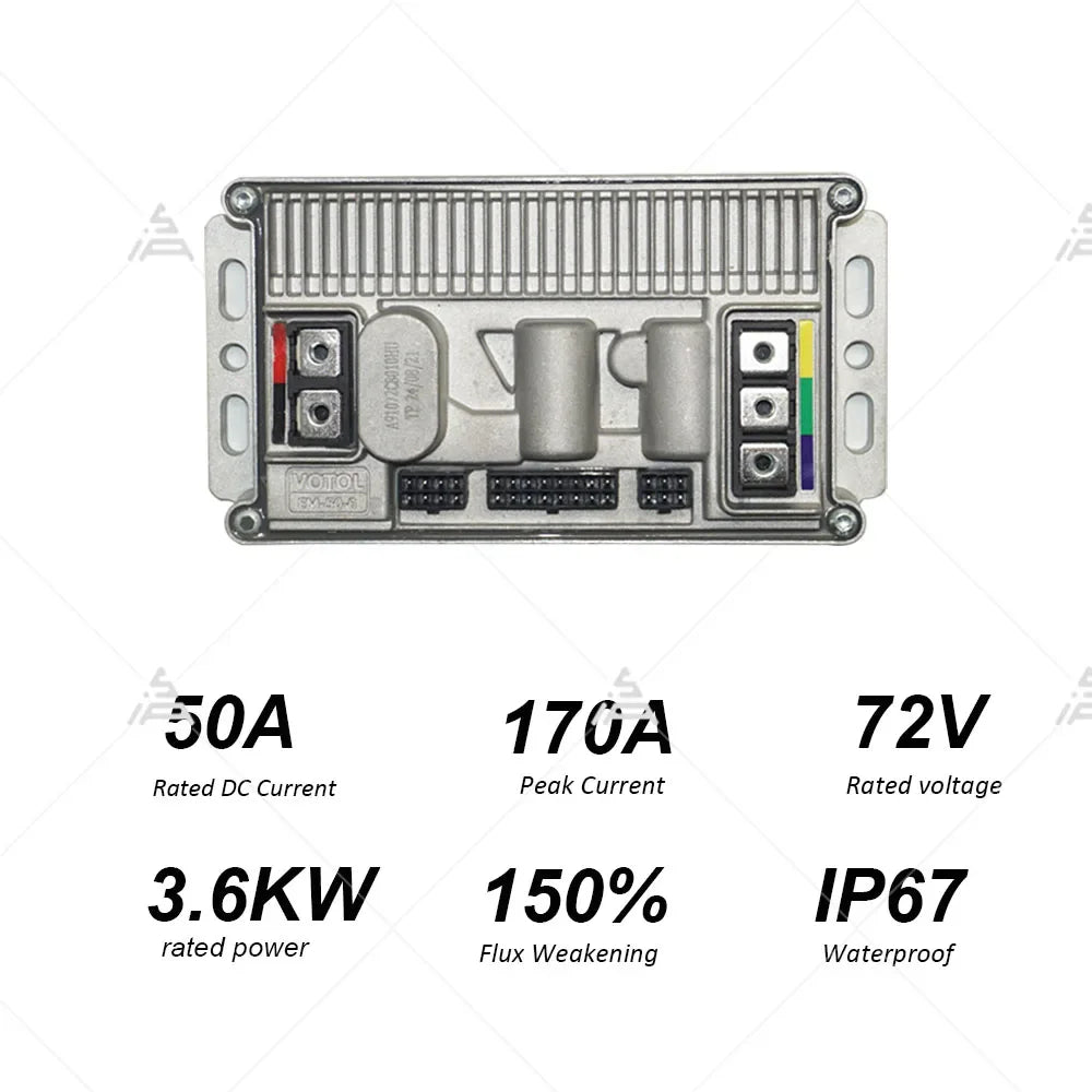 VOTOL Controller EM50-6P 72V 170A LIN Bus Controller Electric Motorcycle and Bike DC Brushless Motor Application 2000W Motor