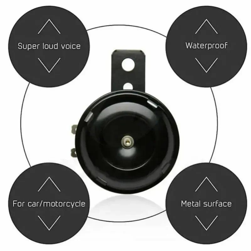 Universal Car Motorcycle Horn 105db 12V/48V Round Airhorn Speakers Waterproof Motorcycle Electric Horns Car Accessories Klaxon