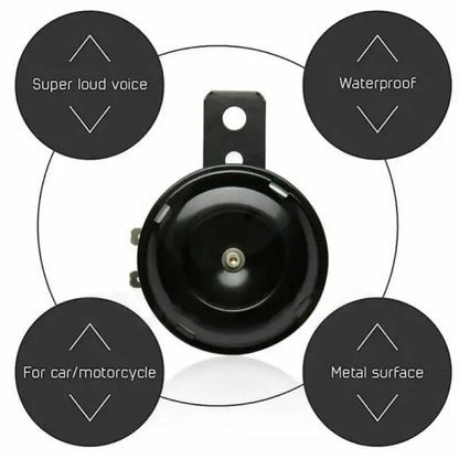 Universal Car Motorcycle Horn 105db 12V/48V Round Airhorn Speakers Waterproof Motorcycle Electric Horns Car Accessories Klaxon