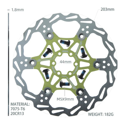 SNAIL Bicycle Disc Brake Pads 160 180 203 Mm Aluminum Alloy 6 Nail Rotor Mtb Road Bike Floating Part Accessories Goodtaste