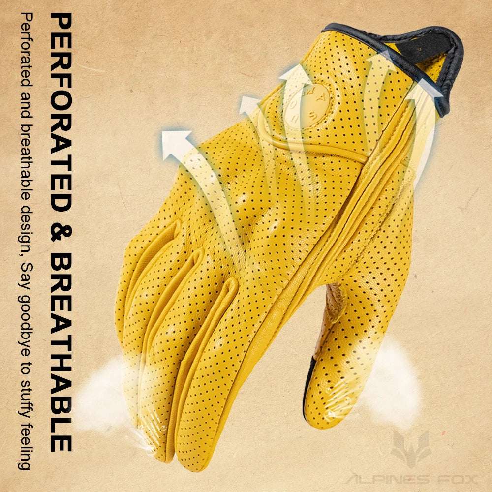 SUOMY Yellow New Motorcycle Racing Gloves Summer Perforated Leather Motocross Glove Men Women Motorcyclist Protected Gloves