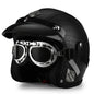 Retro Harley Motorcycle Helmet Quater-Mask in Dark Blue Leather with Copper Mirror for All Seasons 55.yuwen.yin China