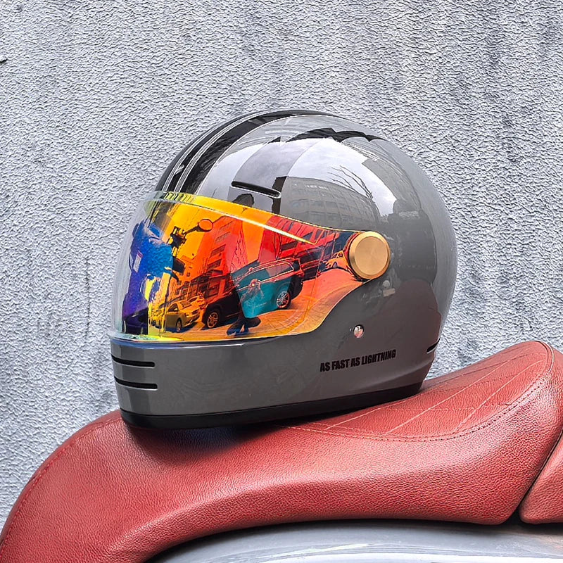Full face motorcycle helmet - Classic design, suitable for both men and women, with safety protection certified by DOT 20 China