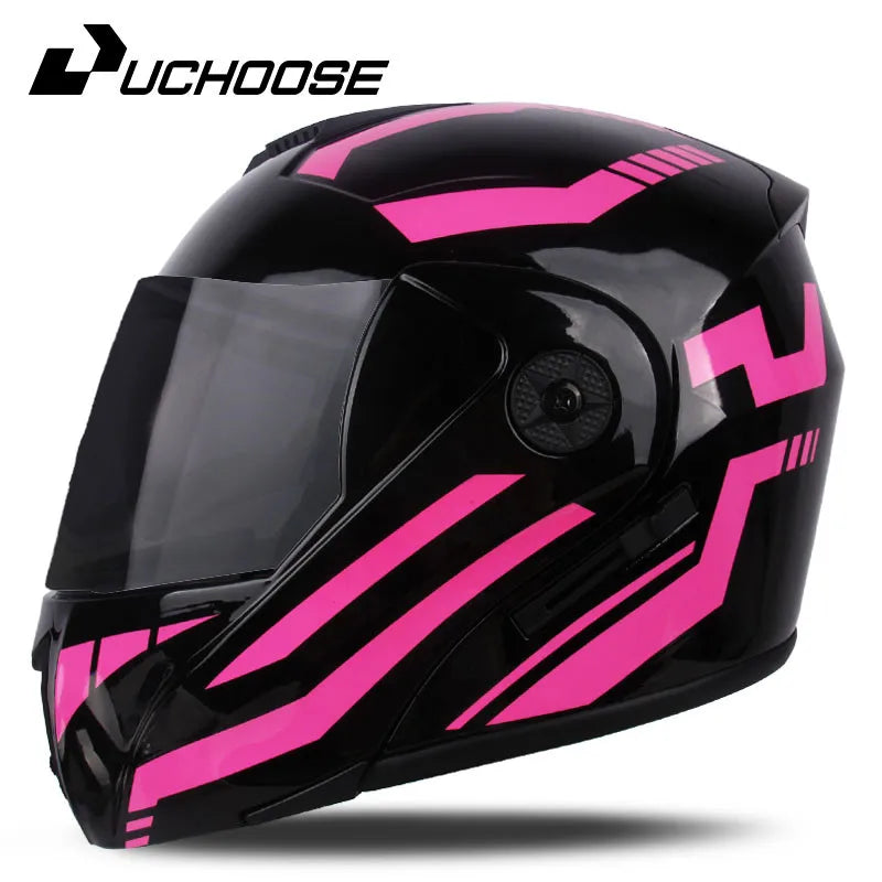 New Motorcycle helmet full face racing with Double sun visor Women man flip up Double lens DOT