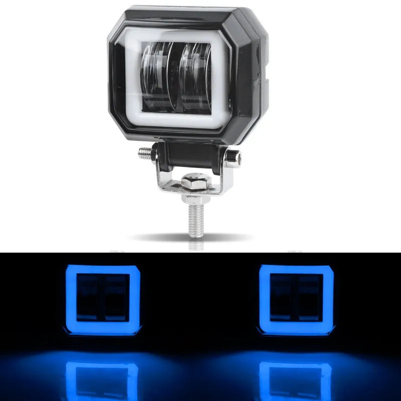 3 Inch LED Signal Lights Headlight Foglamp Round Square DRL Spot Beam Angle Eye Adjustable Bracket For Motorcycle Bike Automoble