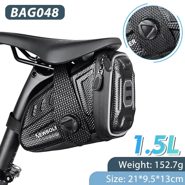 NEWBOLER Waterproof Bicycle Saddle Bag MTB Road Bike Saddlebags Reflective Striped Bicycle Tool Bag MTB Bike Bag Accessories