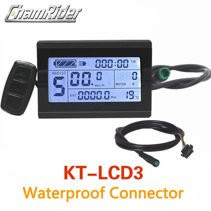 KT LCD Meter for Electric Bicycle, Intelligent Controller, Ebike LCD Panel, Julet, Waterproof, LCD3, LCD8HU, 24V, 36V, 48V