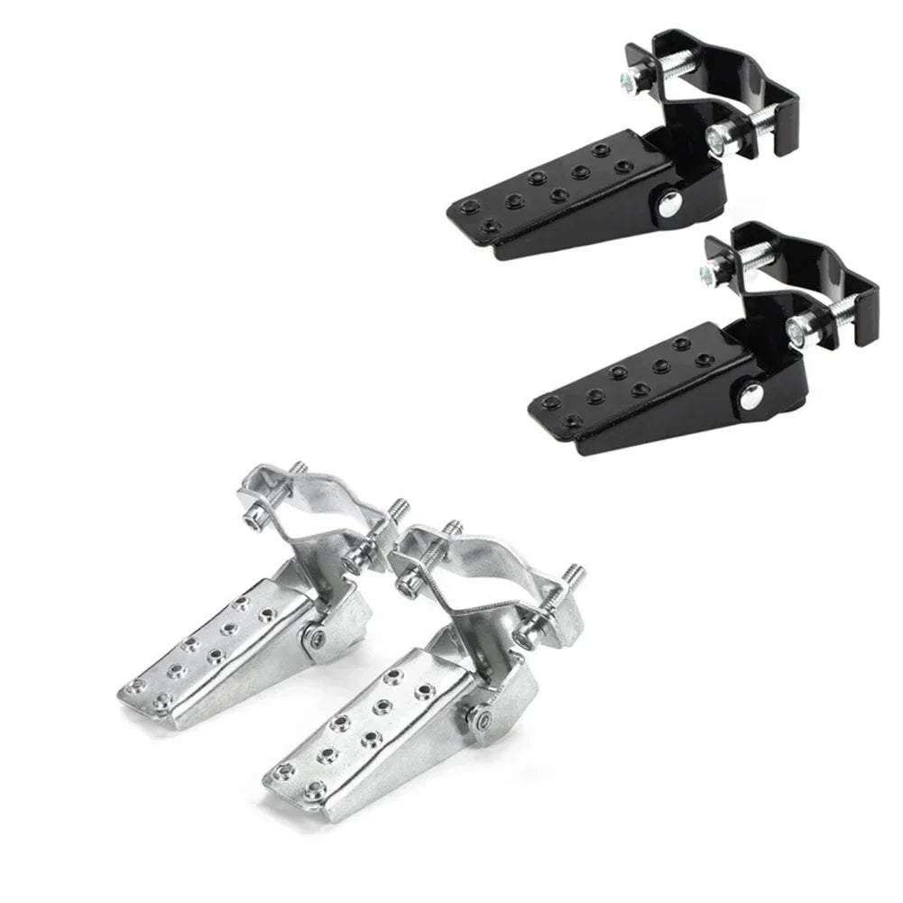 Bicycle Retro Fork Foot Step Peg Steel Foldable Chrome MTB Bike Motorcycle Universal Front Rear Pedals For 24-38mm Diameter
