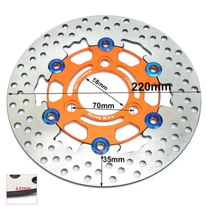 220mm RPM Motorcycle Brake Disc Floating Disk Rotor Brake Caliper Universal 3 Hole Front Rear Wheel For Yamaha Scooters Niu Orange 220mm CHINA