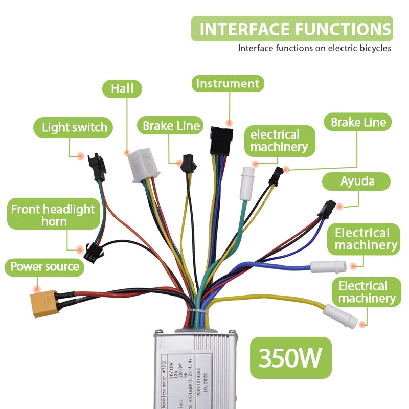 Electric Brushless Controller for Scooter, E-Bike, Bicycle Accessories, 350W, 500W, 24V,36V, 48V,60V Electric Bicycle Controller