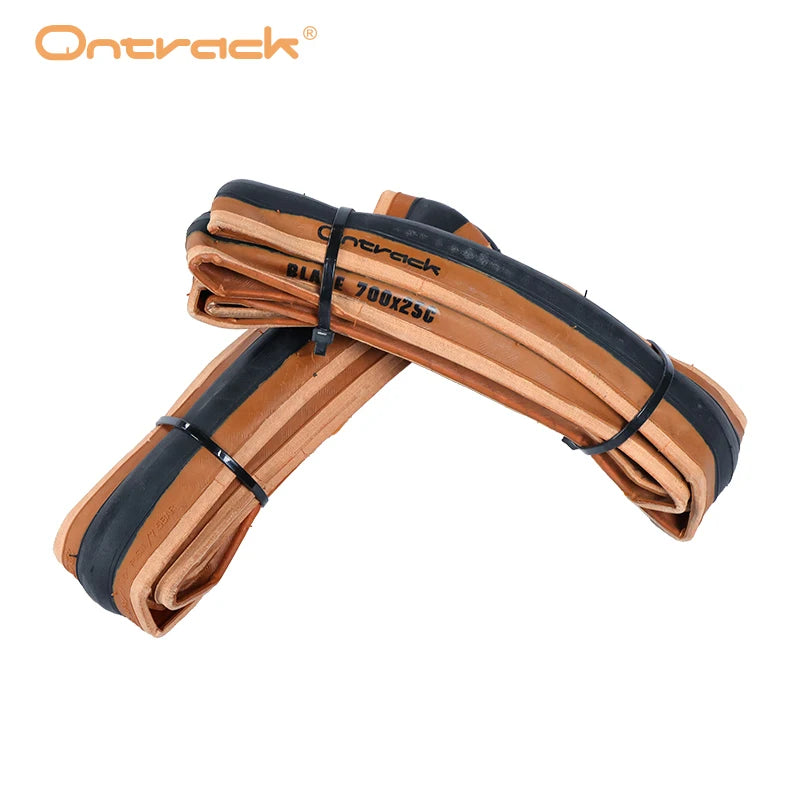 Ontrack Folded Tire Road 700X25C 28C Blade 30Tpi Skin Wall Black