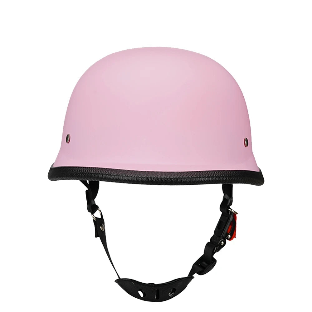 Helmet Motorcycle Leather Vintage Open Face Helmet Men Women Moto Half Helmet DOT Certification