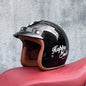 Motorcycle Half Open Face Four Seasons Universal Semi-open Motocross Helmet Black Happy
