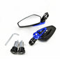EAFC 1 Pair 7/8" 22mm Motorcycle Rearview Mirrors Universal Scooter Bar End Handlebar Mirror Rear View Mirror Accessories Blue