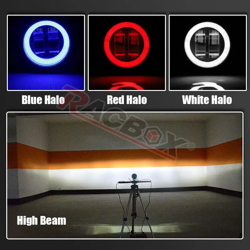 3 Inch LED Signal Lights Headlight Foglamp Round Square DRL Spot Beam Angle Eye Adjustable Bracket For Motorcycle Bike Automoble
