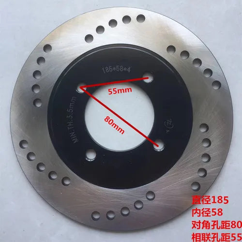 Electric Bike Moto Front Rear Brake Disc For 150CC GY6 QJ Keeway Scooter Honda Yamaha JOG BWS 125 Motorcycle ATV Moped Go Kart 185-55-88