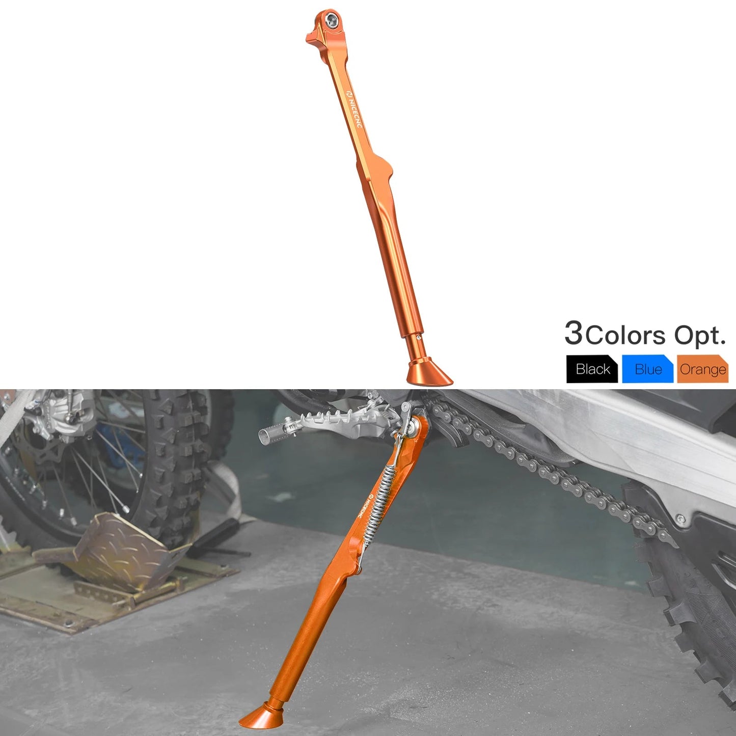 For KTM 2024-2025 EXC 300 EXC 250 EXCF 350 EXC 450 XCW 300 XCF-W XW-F Adjustable Kickstand Kick Side Stand XC XCF 2023-2025