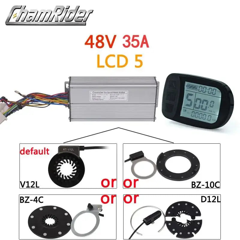 KT Controller Kit: 22A Sinewave Ebike Controller with LCD5 Display & PAS – Fits 250W to 1500W