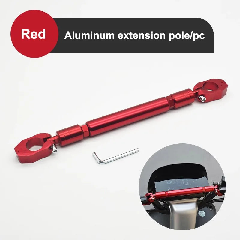 SEAMETAL Motorcycle Thick Balance Bar Universal 22mm Aluminum Crossbar Strengthen Handlebar Extended Motorbike Reinforce Lever Red Bold Version CHINA