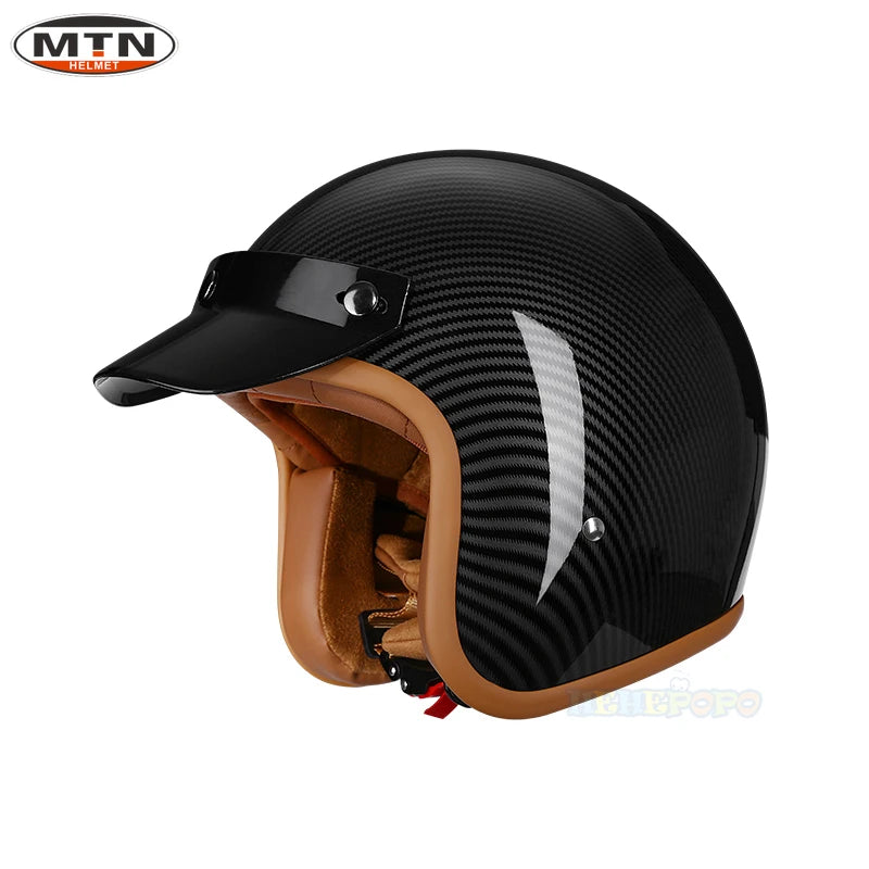 Newly Launched Vintage Motorcycle Helmet DOT Certified Synthetic Leather