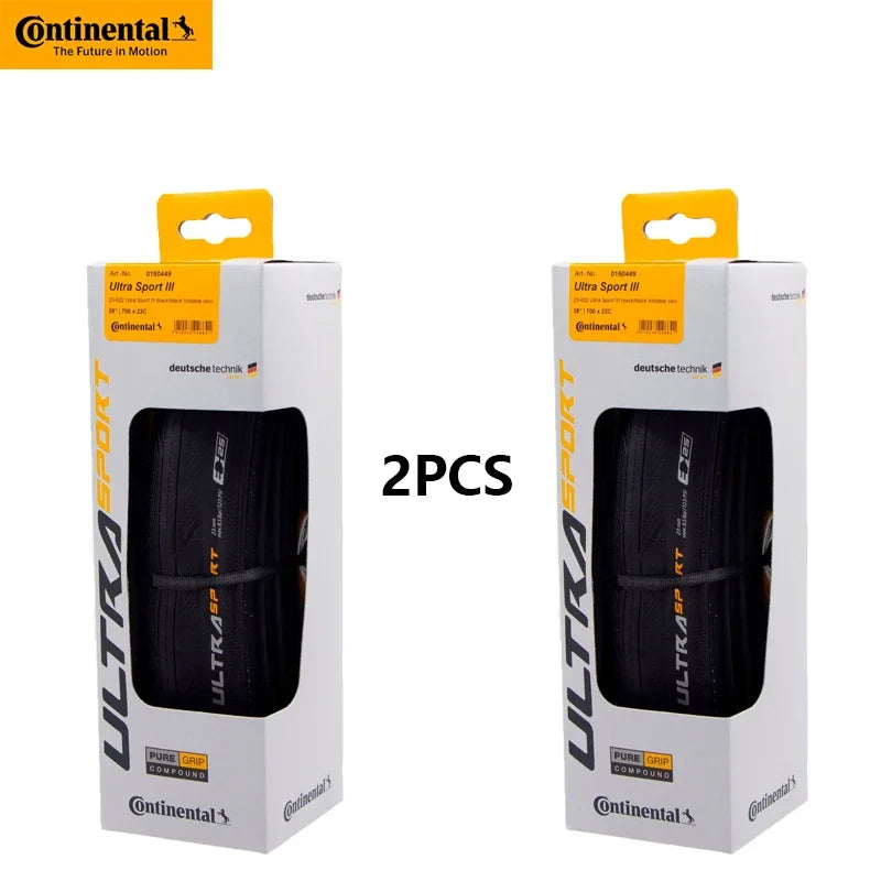 2pcs Continental ULTRA SPORT Ⅲ Road Bike tyre Anti Puncture Folding Road Tire 700x23C/25C/28C Lightweight Road Bicycle tires 23C with box China