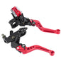 New 1 Pair 22mm Universal Motorcycle Handlebar Master Cylinder Levers Handle Hydraulic Brake Pump Clutch Adjustable Hand Lever Red