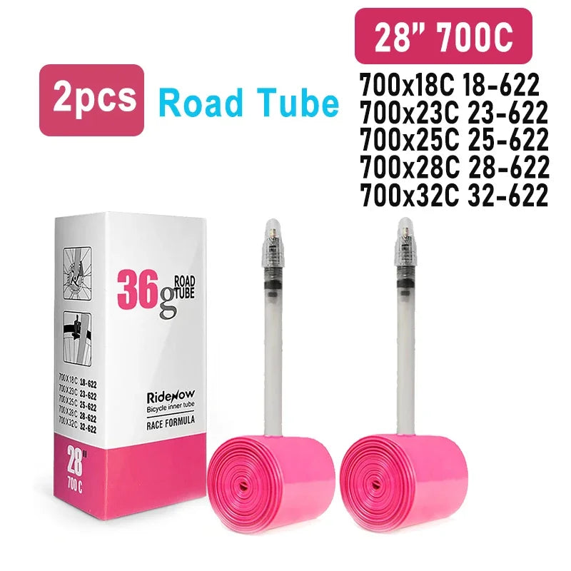 RideNow Bicycle Inner Tube 700c Road MTB Gravel 26inch 28inch 29inch Ultralight Bike Inner Tube French Valve 45mm Road 700C 36g X2 China