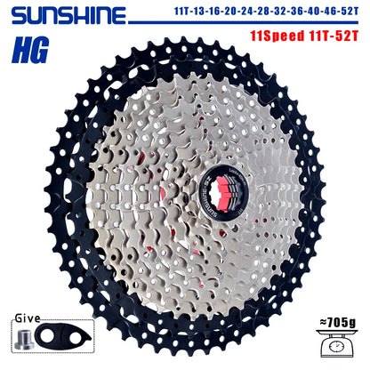 SUNSHINE Bicycle Cassette 8/9/10/11/12Speed Freewheel 32/36T/40T/42T/46T/50T/52T Sprocket HG Structure Flywheel For SHIMANO/SRAM 11 Speed 11T-52T China