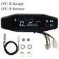 Universal Digital Motorcycle Speedometer Oil Gauge Tachometer Meters Instrument Cluster Turn Signal Light Indicator Dark Grey