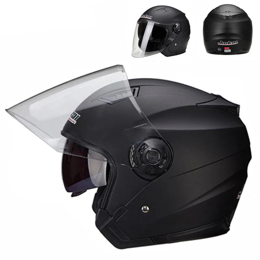 Motorcycle Dual Lens Vintage Helmets Four Seasons Racing Half Casque Helmet