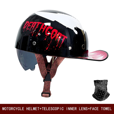 Side profile of lightweight men's cruiser and scooter riding hat