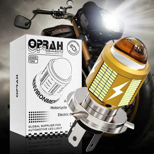 Oprah H4 LED Motorcycle Headlight Bulbs 10000LM Led Moto Light High Low Beam White Yellow Lamp Canbus For Yamaha Kawasaki Suzuki