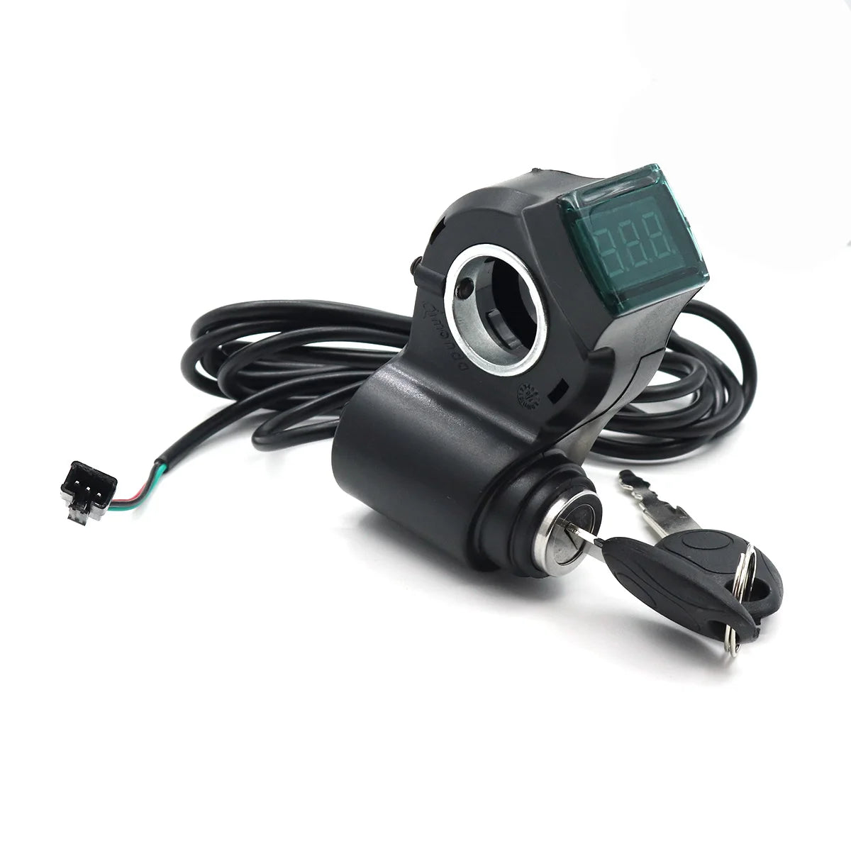Electric Bike Thumb Throttle Voltmeter Digital Battery Voltage Red Screen Power Keys Lock Turning Handlebar E-Bike Key Switch