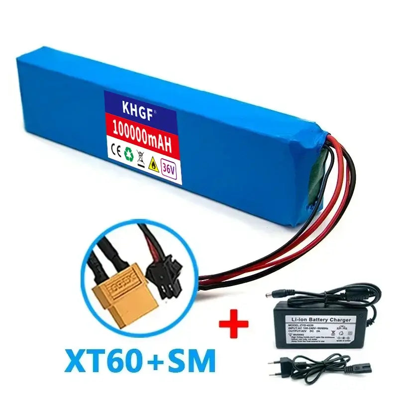 36V 10Ah Lithium Ion Battery Pack (10S3P) for E-Bike & Scooter – 18650 Rechargeable Cells with BMS + Charger