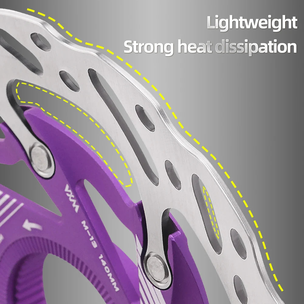 VXM Road Bicycle Center lock Disc Brake Rotor Pads CNC Lighweight Aluminum Alloy MTB Bike Rotors 140mm 160mm Cycling Discs Parts