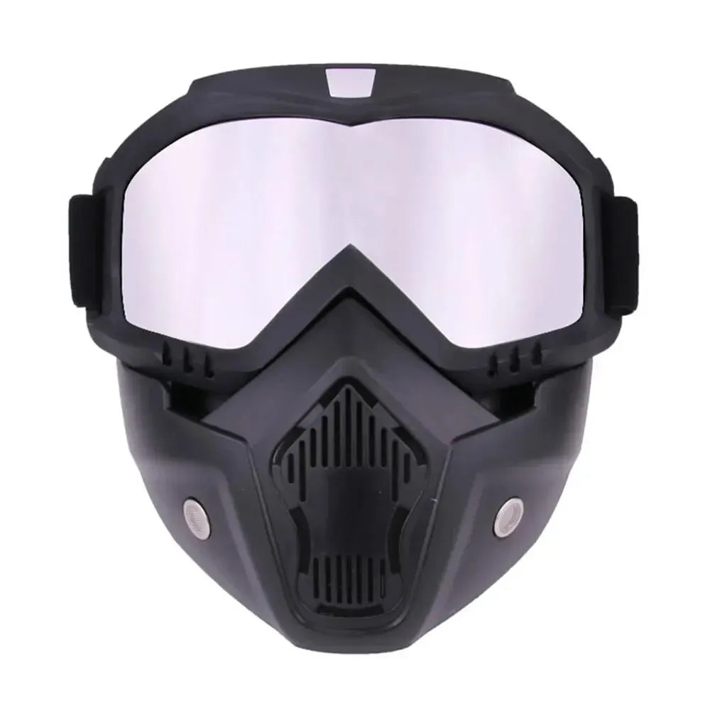 Outdoor Sport Windproof Mask Goggle Hd Bicycle Glasses Eyewear Riding Suv Summer Uv Protection Sunglasses FFMJ-silver