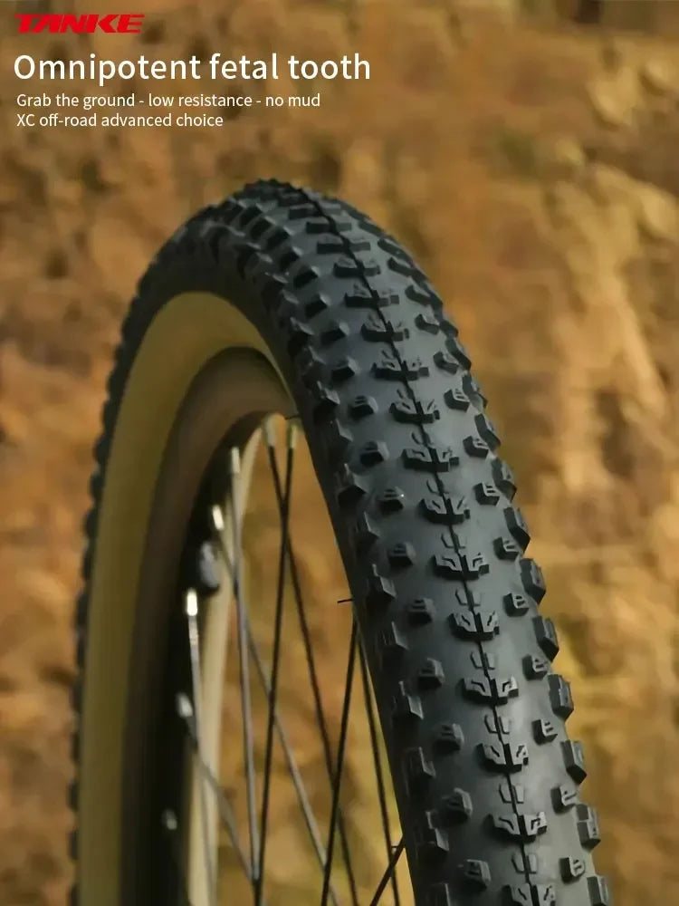 TANKE MTB Bicycle JILUER Foldable Gravel Tire Black/Yellow 60TPI Road BICYCLE Tire 26×2.25/27.5×2.1/2.2/29×2.2/700×25C/20×1.35