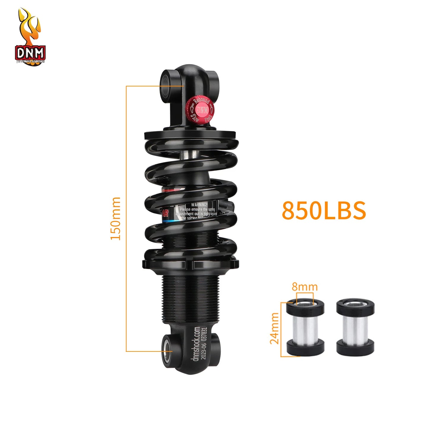 DNM DV22AR Spring Bike Shock Absorber Hydraulic with Damping Adjust 125/150/190/200MM For Mountain Bicycle Rear shock