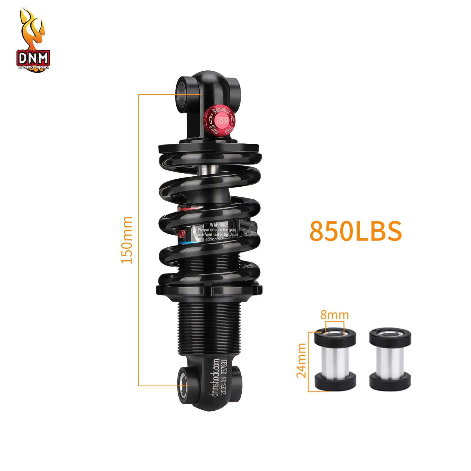 DNM DV22AR Spring Bike Shock Absorber Hydraulic with Damping Adjust 125/150/190/200MM For Mountain Bicycle Rear shock