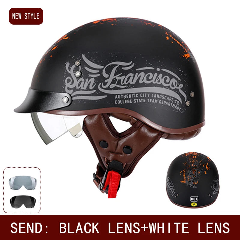 Retro helmet motorcycle helmet motorcycle half helmet four seasons summer wear