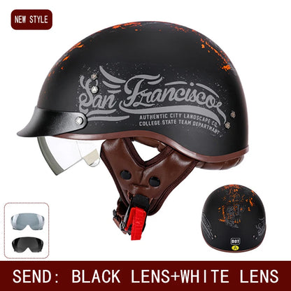 Retro helmet motorcycle helmet motorcycle half helmet four seasons summer wear